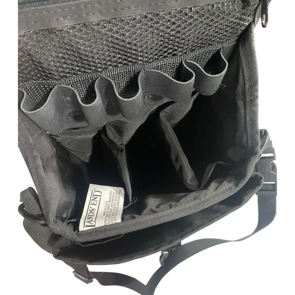 Vintage Land's End Padded Camera/Lens Gear Bag Shoulder Strap Black USA Canvas